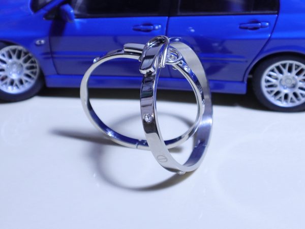 AT00039☆閃亮皮帶扣316L西德鈦鋼手環情人手環~一對價